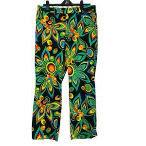 Loudmouth Mens Golf Heritage Pants Shagadelic All Over Pattern Black Size READ